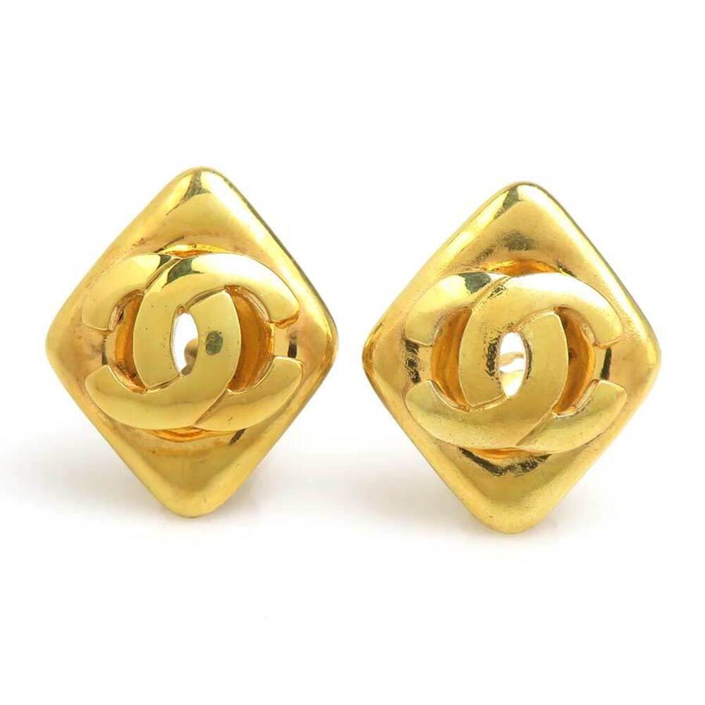 Chanel Cc Logo Clip-On Earrings Gold- #276193C60B